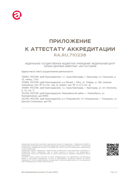Приложение к Аттестату от 15.07.2026